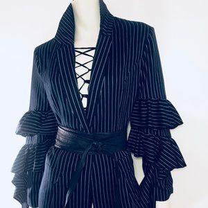 New Navy Pinstriped Blazer